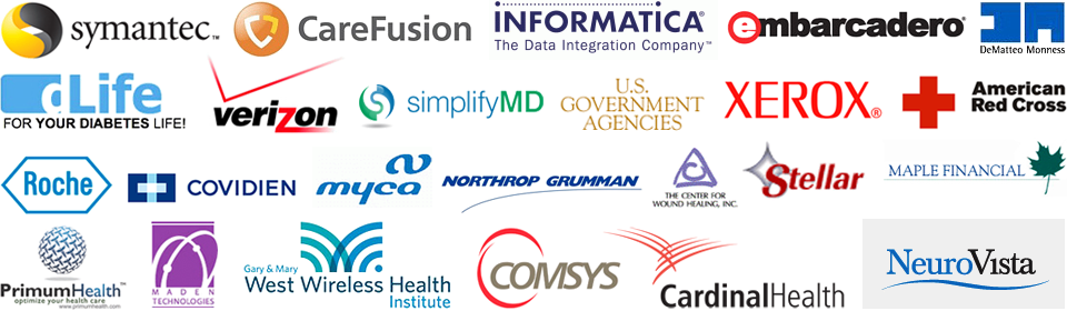 Our trusted clients including Symantec, CareFusion, Informatica, Roche, Verizon, Xerox, American Red Cross, Northrop Grumman, Cardinal Health, and more